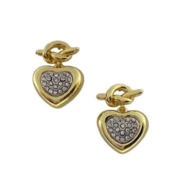 Celine Twisted Heart gold Drop earrings. NWOT - Picture 1 of 4